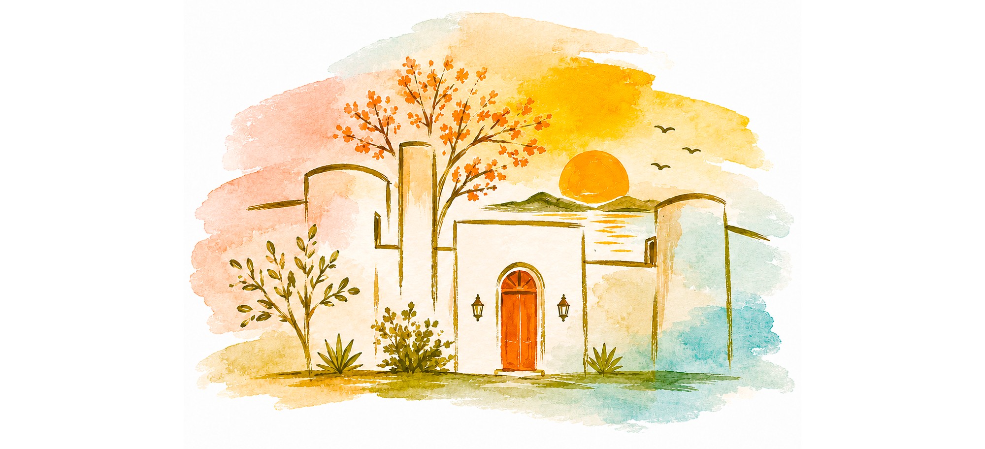 Ilustración acuarela de Jardín del Sol